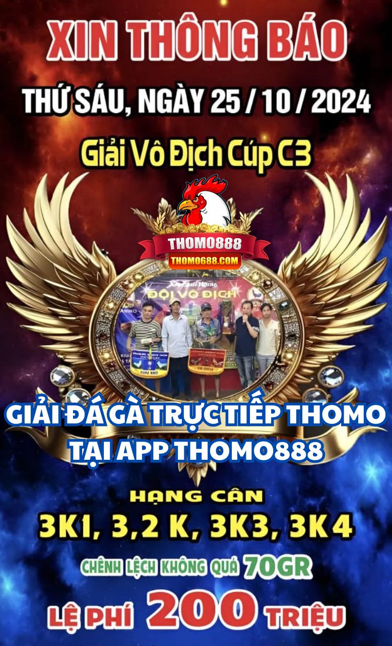 Thể lệ khi tham gia giải đá gà trực tiếp thomo cpc3